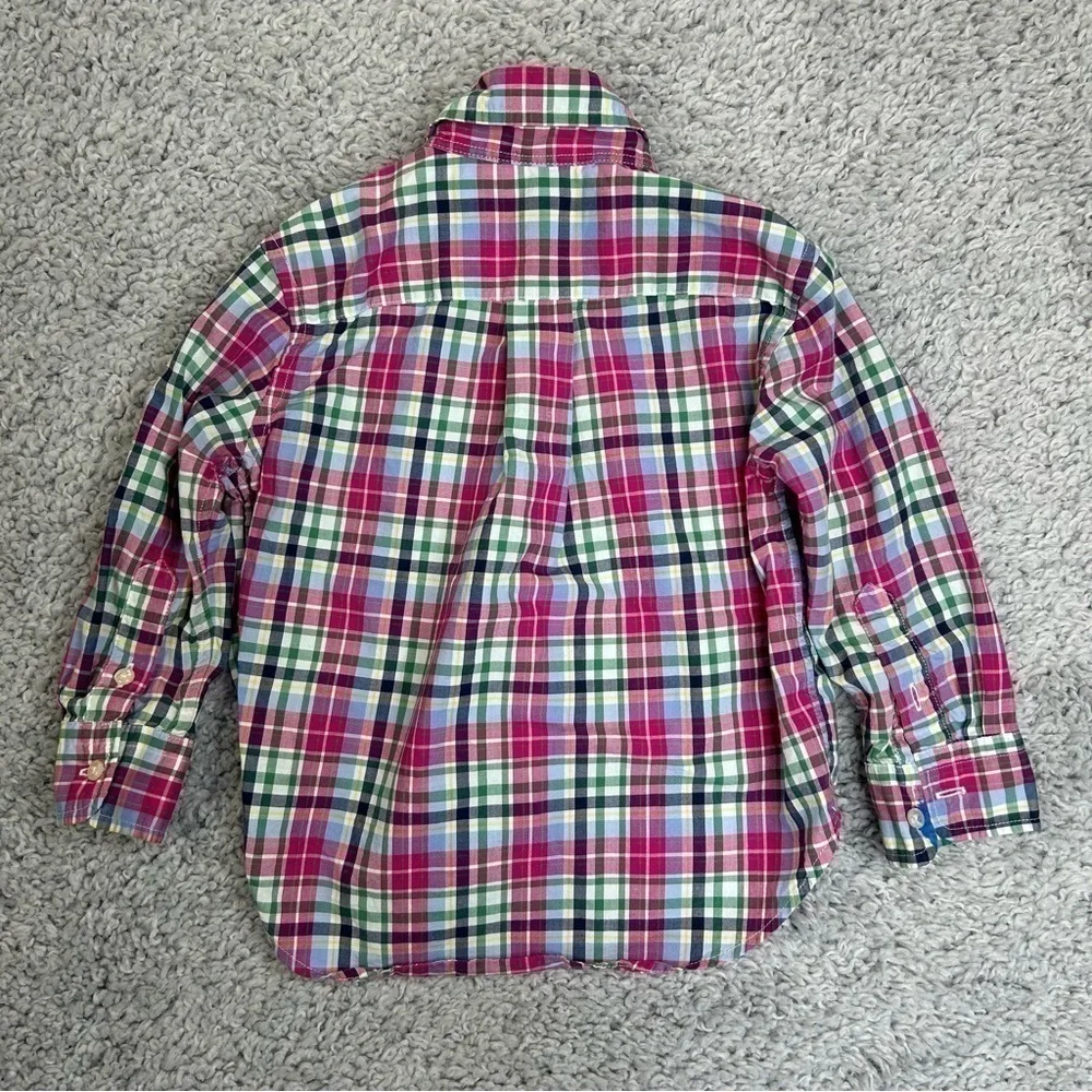 Ralph Lauren Shirt Boys 2T Plaid Button Up Preppy Pictures Party Holiday Basic